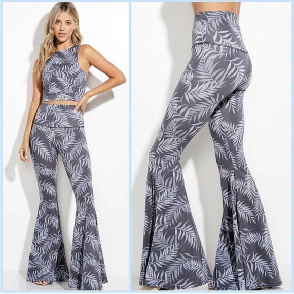Charcoal Gray Bell Bottom 2 Piece Set- sku-8023 - Picture 3 of 5
